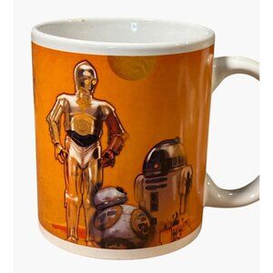 Star Wars C-3PO R2-D2 BB-8 Orange Ceramic Mug 11 oz